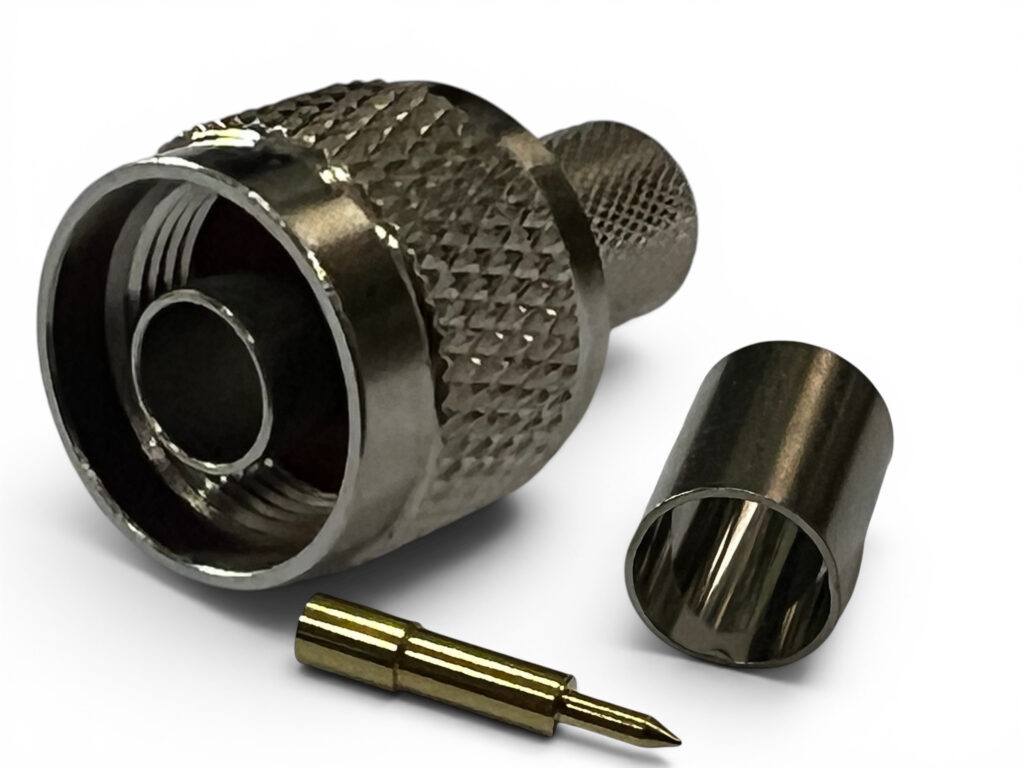หัวต่อ N-Type Male Crimp สำหรับสาย RG8 (LMR-400) 50 โอห์ม